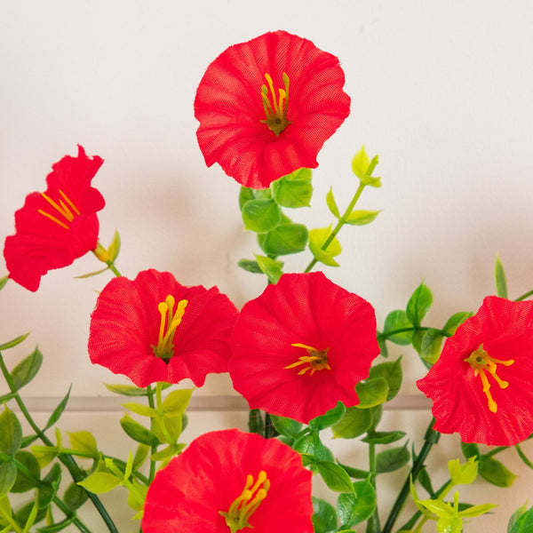 14" UV Resistant Artificial Morning Glory Bush (Indoor/Outdoor) - Set of 12