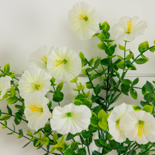 14" UV Resistant Artificial Morning Glory Bush (Indoor/Outdoor) - Set of 12