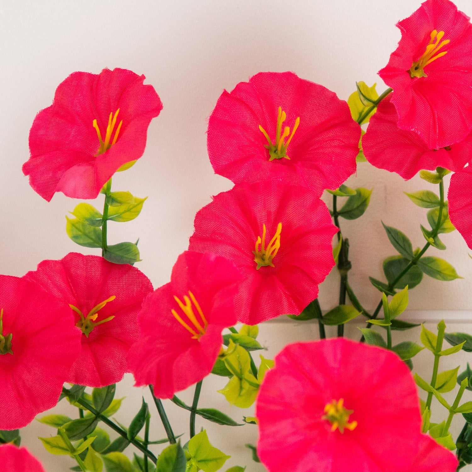 14" UV Resistant Artificial Morning Glory Bush (Indoor/Outdoor) - Set of 12