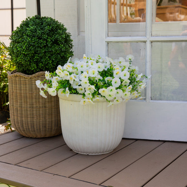 14" UV Resistant Artificial Morning Glory Bush (Indoor/Outdoor) - Set of 12