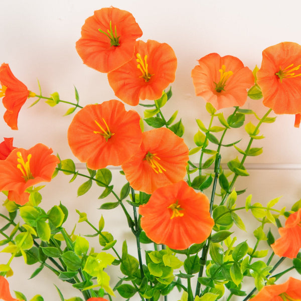 14" UV Resistant Artificial Morning Glory Bush (Indoor/Outdoor) - Set of 12