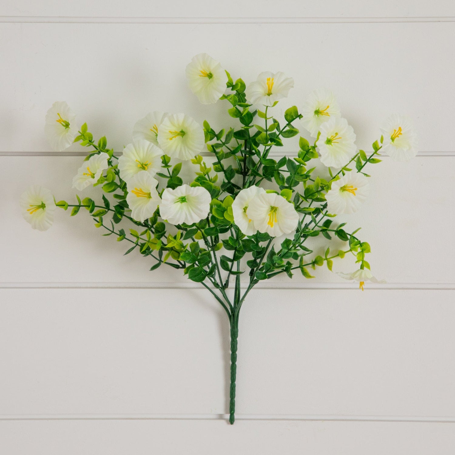 14" UV Resistant Artificial Morning Glory Bush (Indoor/Outdoor) - Set of 12