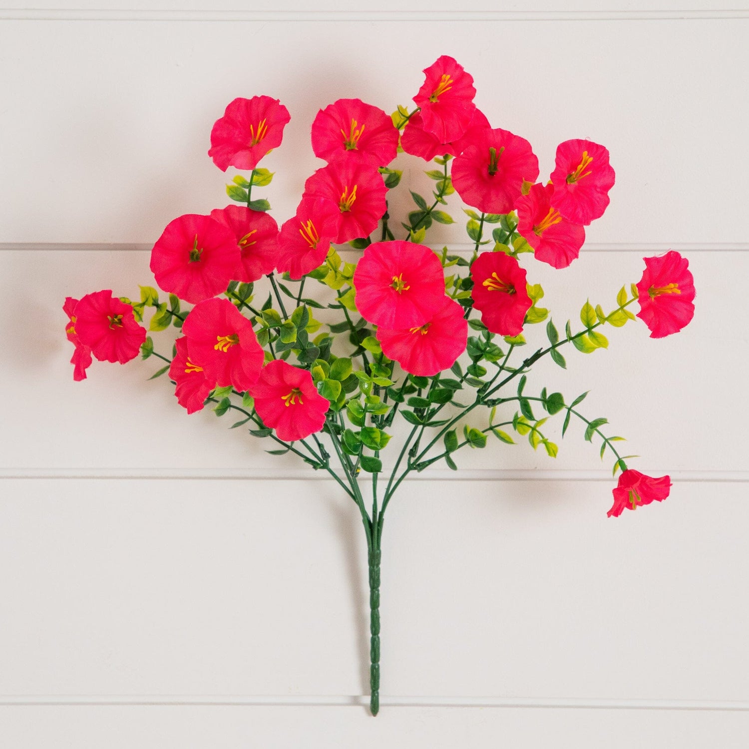 14" UV Resistant Artificial Morning Glory Bush (Indoor/Outdoor) - Set of 12