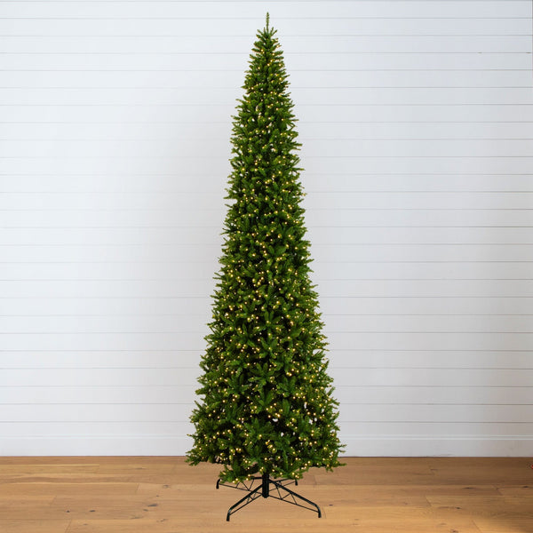 15' Artificial Slim Green Mountain Pine Christmas Tree with 1900