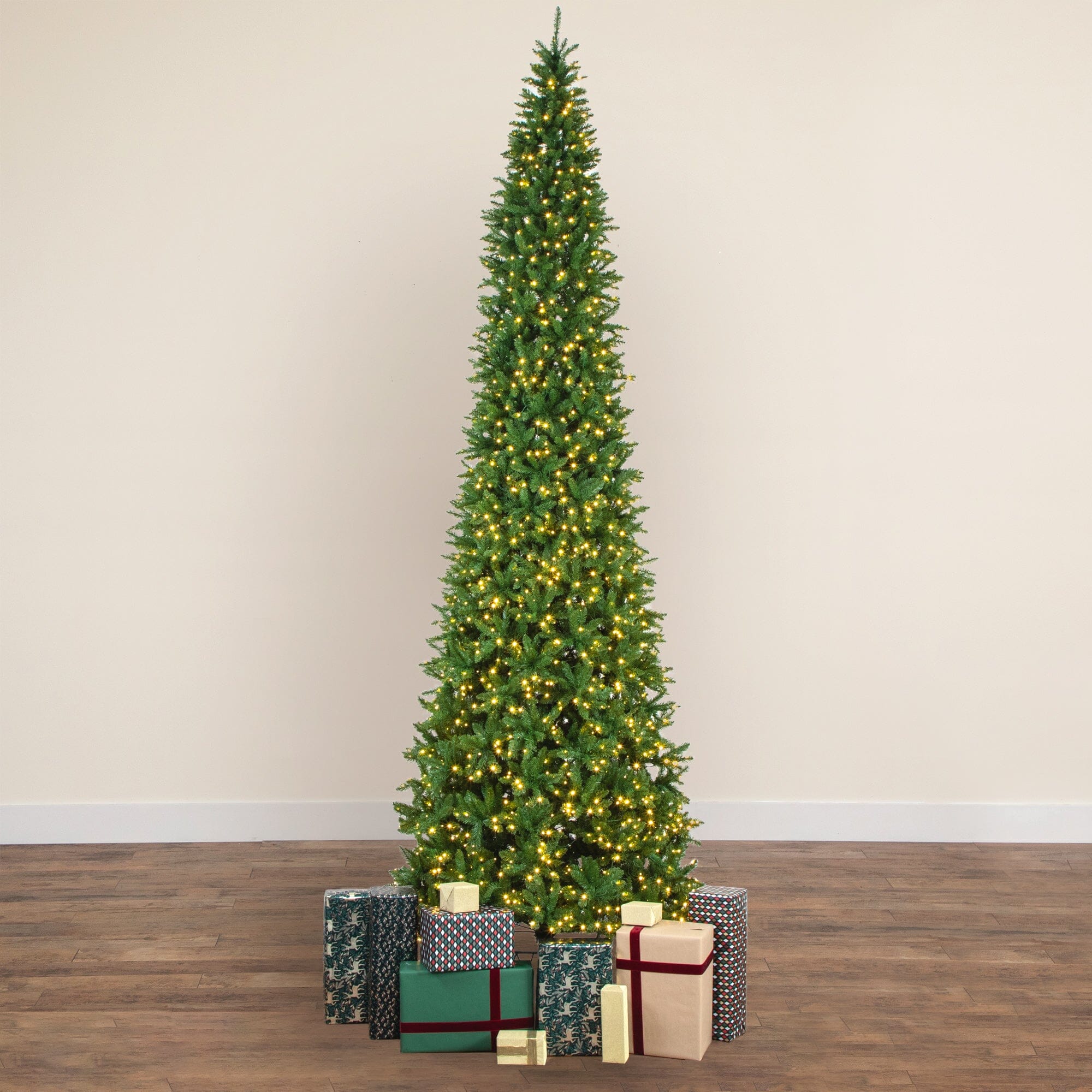 15' Artificial Slim Green Mountain Pine Christmas Tree with 1900