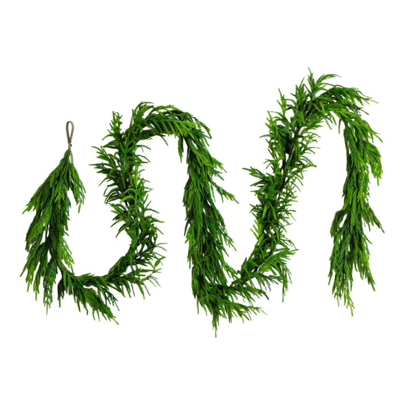 15' Artificial Real Touch Norfolk Island Pine Garland with Natural Look