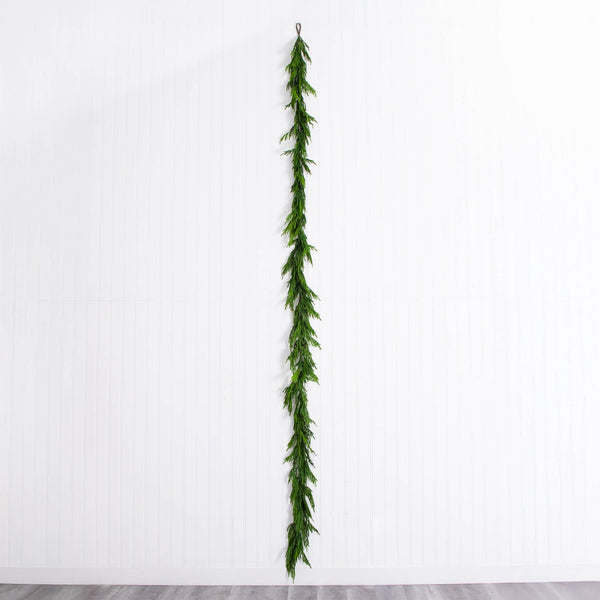 15' Artificial Real Touch Norfolk Island Pine Garland with Natural Look