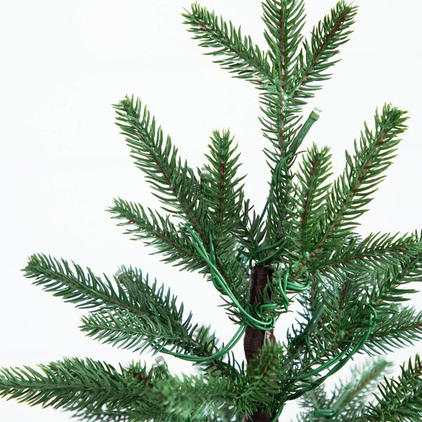 1.5' Pre-Lit Artificial Mini Christmas Tree in Basket with 20 Warm White LED Lights