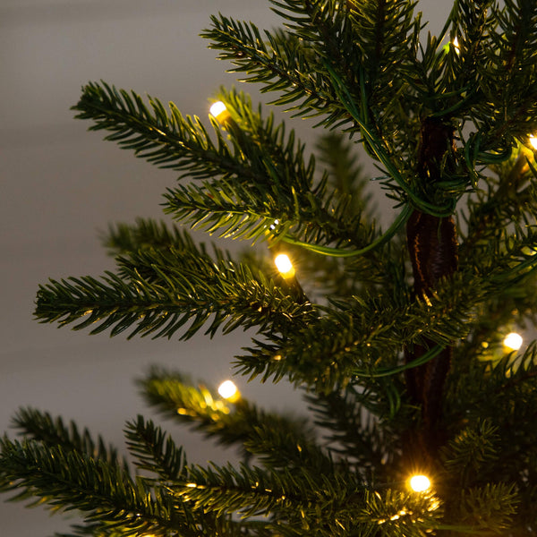 1.5' Pre-Lit Artificial Mini Christmas Tree in Basket with 20 Warm White LED Lights