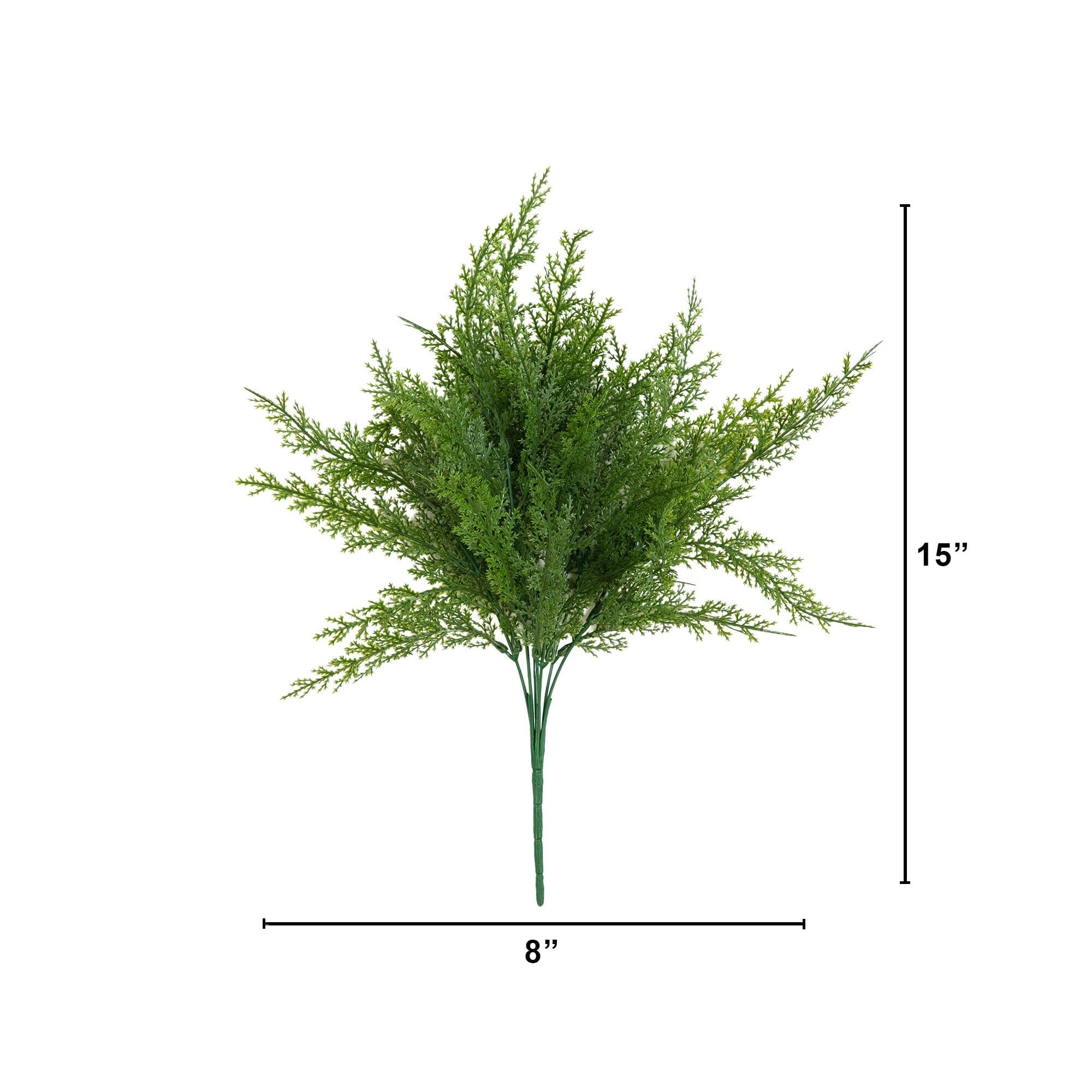 15” UV Resistant Artificial Cedar Bush (Indoor/Outdoor) - Set of 4