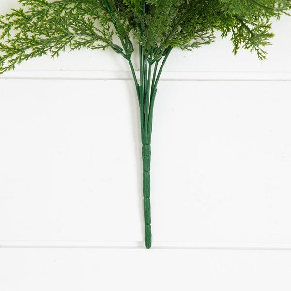 15” UV Resistant Artificial Cedar Bush (Indoor/Outdoor) - Set of 4