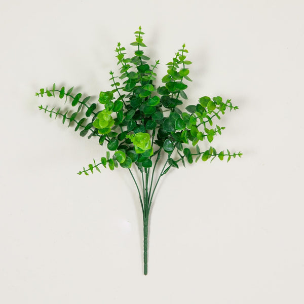 15” UV Resistant Artificial Eucalyptus Bush (Indoor/Outdoor) - Set of 4
