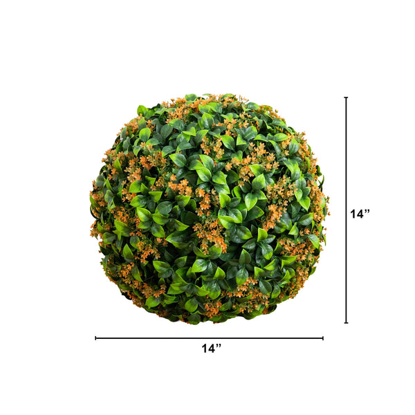 15” UV Resistant Artificial Flowering Boxwood Ball (Indoor/Outdoor)