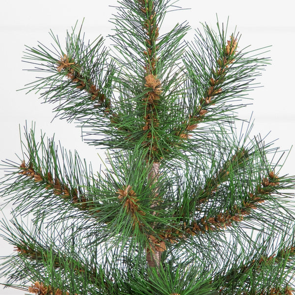 16” Artificial Christmas Tree with Tartan Plaid Flannel Wrapped Base