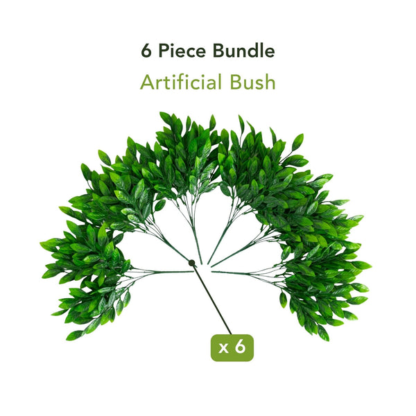 16” UV Artificial Bush Plant -Set of 6