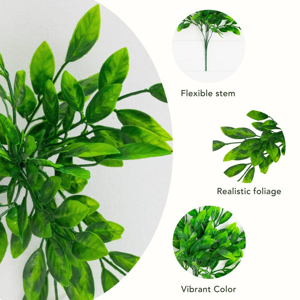 16” UV Artificial Bush Plant -Set of 6