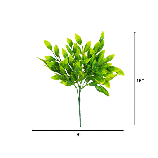 16” UV Artificial Bush Plant -Set of 6