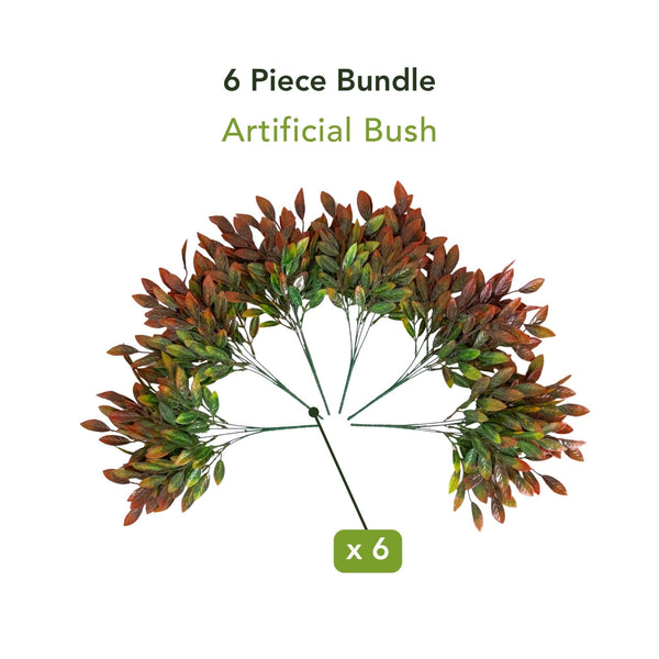 16” UV Artificial Bush Plant -Set of 6