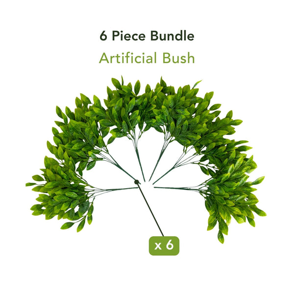 16” UV Artificial Bush Plant -Set of 6