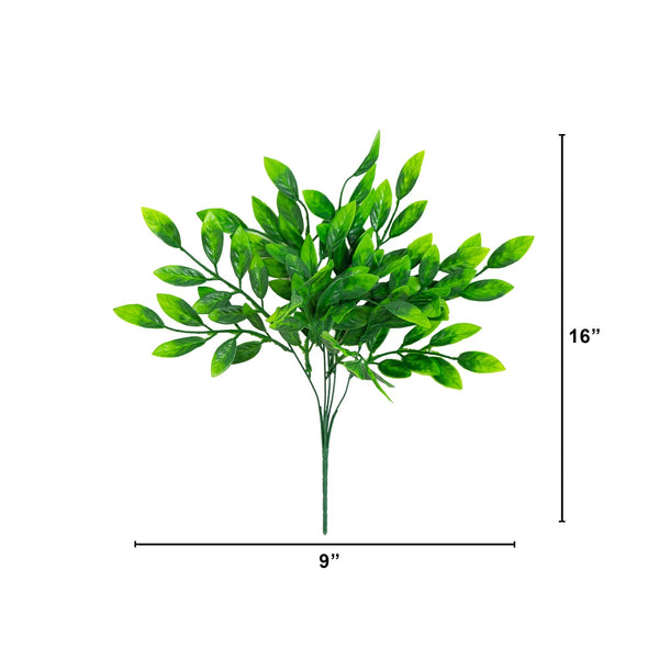 16” UV Artificial Bush Plant -Set of 6