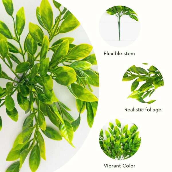 16” UV Artificial Bush Plant -Set of 6