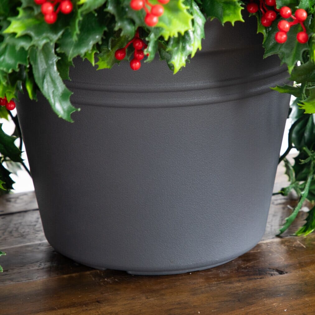 christmas plant pots indoor 16” UV Resistant Artificial Holly Berry Christmas Plant (Indoor/Outdoor) by Nearly Natural