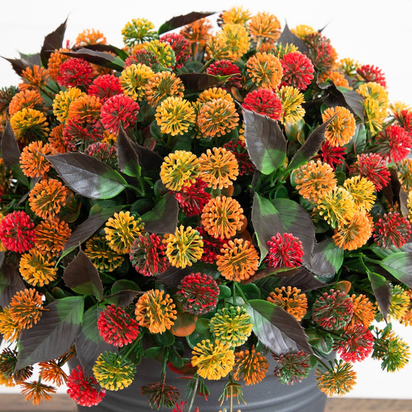 16” UV Resistant Autumn Artificial Mixed Fall Mum Plant in Pot (Indoor/Outdoor)