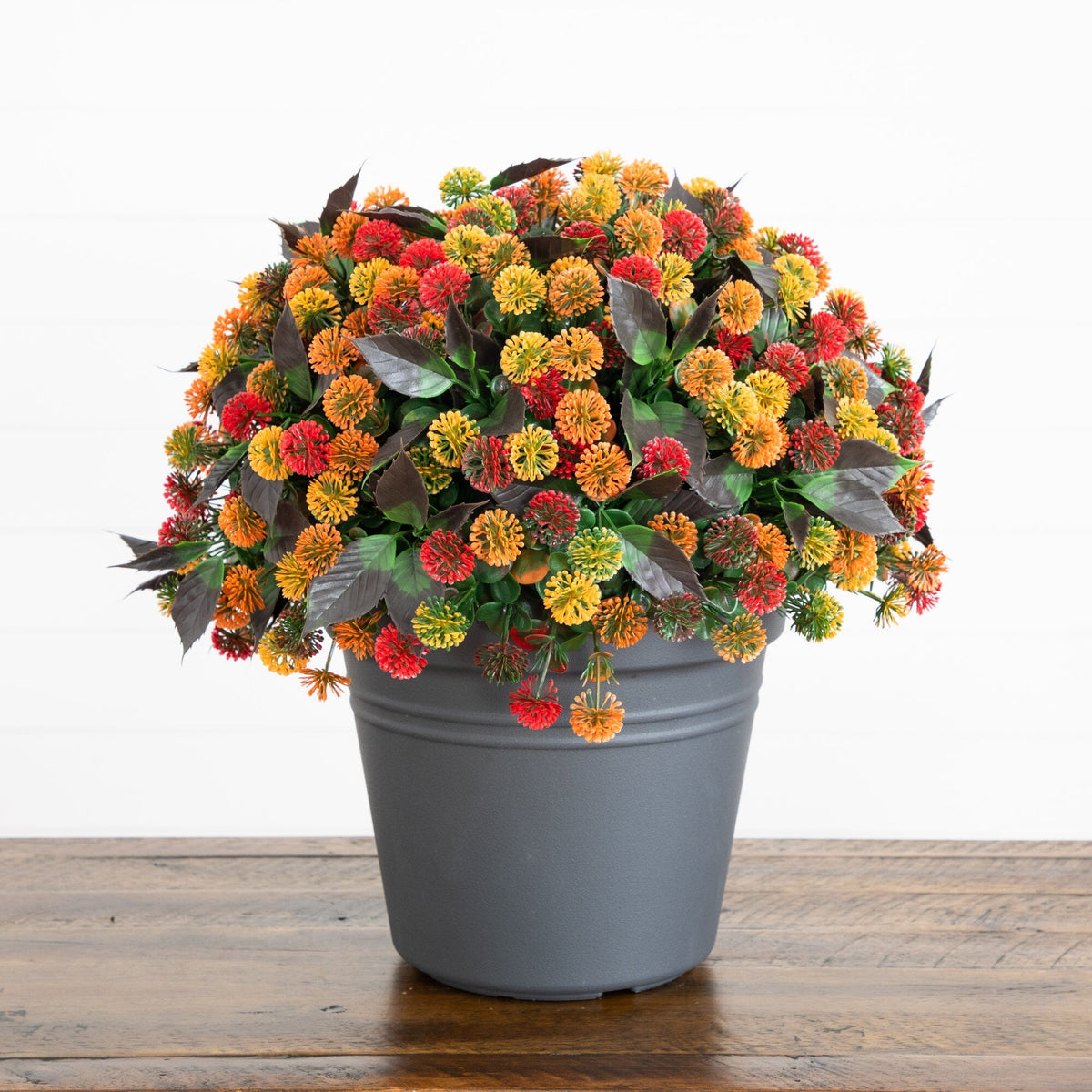 16” UV Resistant Autumn Artificial Mixed Fall Mum Plant in Pot (Indoor/Outdoor)