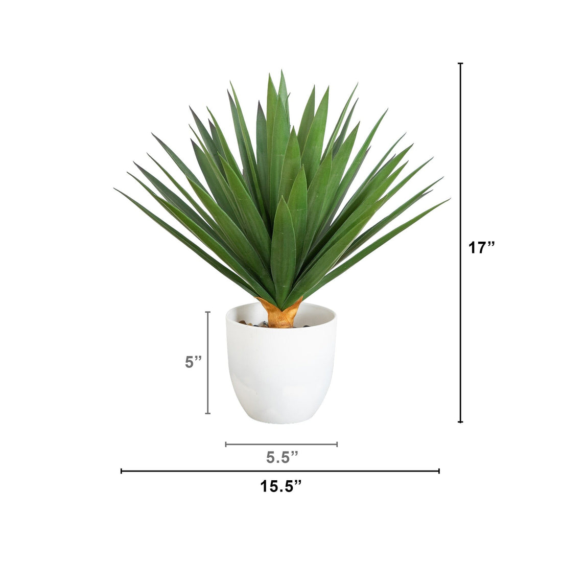 indoor plant in white pot 17” UV Resistant Artificial Agave Plant in White Planter (Indoor/Outdo –  Nearly Natural