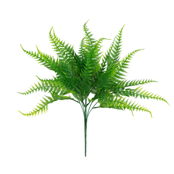 17” UV Resistant Artificial Fern Bush (Indoor/Outdoor) - Set of 6