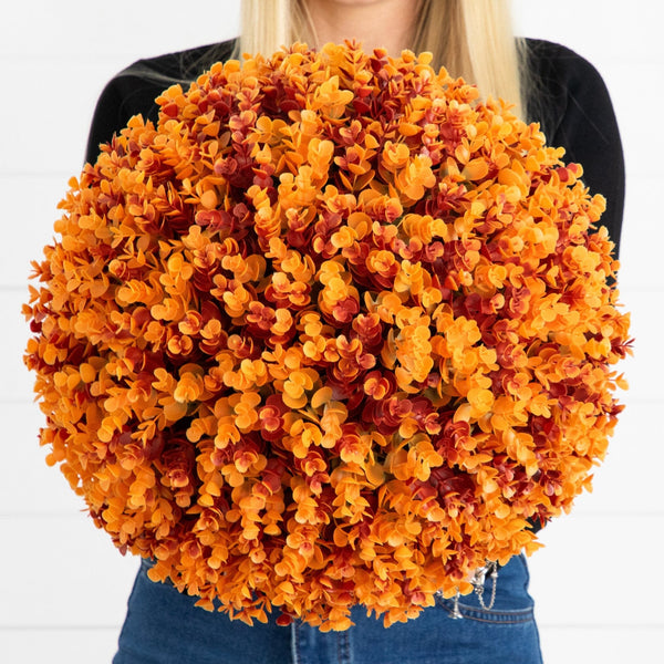 17” UV Resistant Autumn Artificial Eucalyptus Fall Ball (Indoor/Outdoor)
