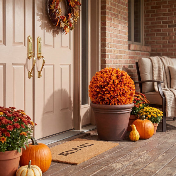 17” UV Resistant Autumn Artificial Eucalyptus Fall Ball (Indoor/Outdoor)