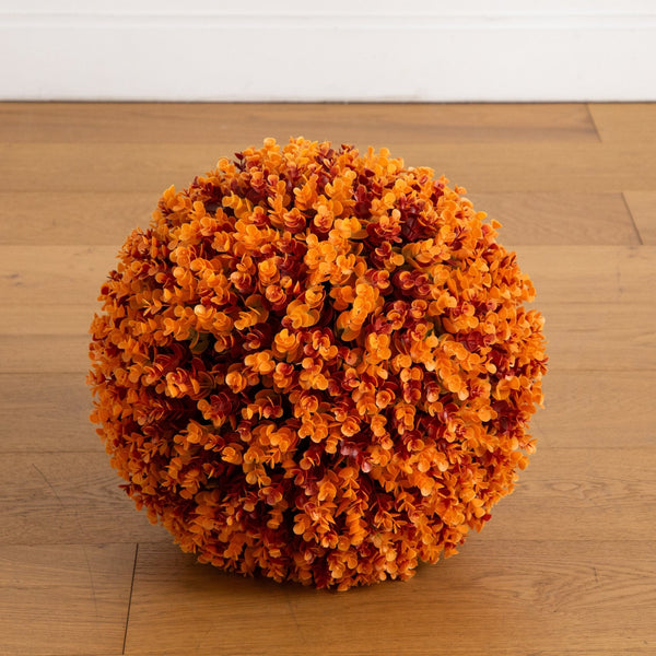 17” UV Resistant Autumn Artificial Eucalyptus Fall Ball (Indoor/Outdoor)