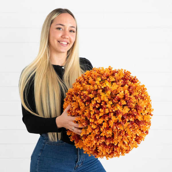17” UV Resistant Autumn Artificial Eucalyptus Fall Ball (Indoor/Outdoor)