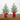 18” Artificial Flocked Christmas Tree with Wrapped Velvet Base and Gold Bells - Set of 2