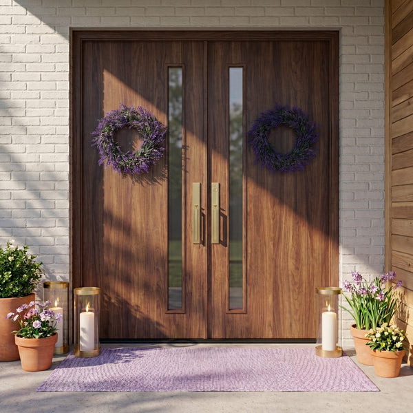 18” Artificial Lavender Wreath - Set of 2