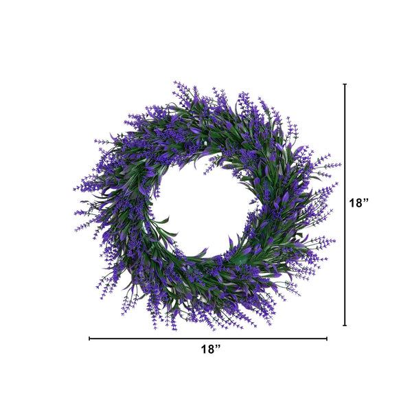 18” Artificial Lavender Wreath - Set of 2