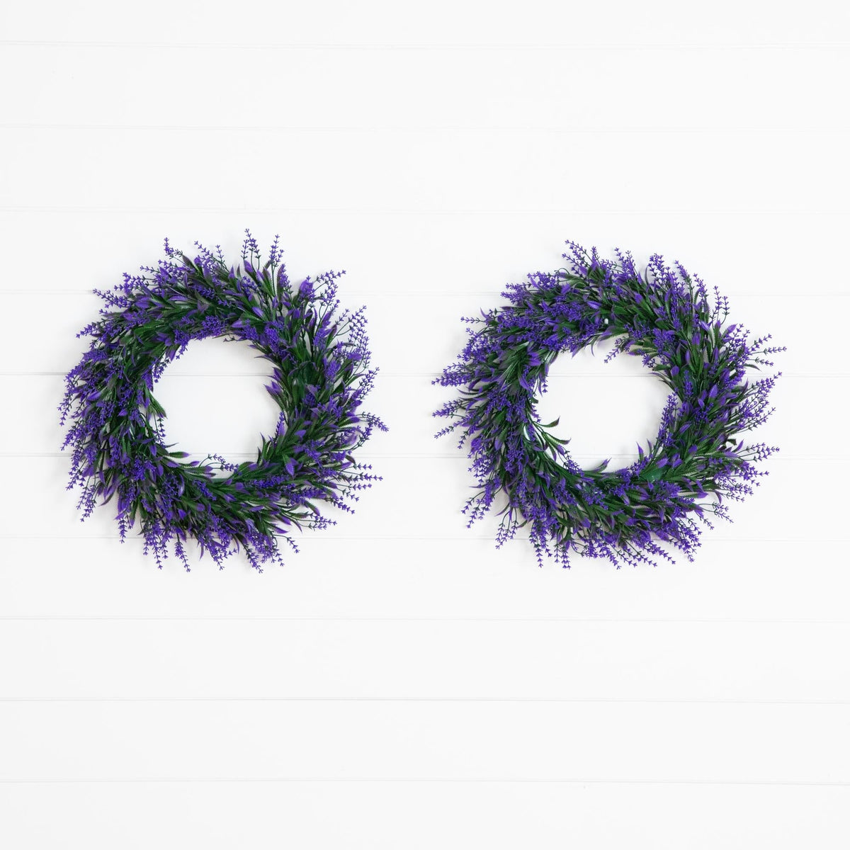 18” Artificial Lavender Wreath - Set of 2