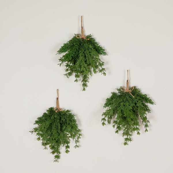 18” Artificial Real Touch Cedar Teardrop - Set of 3