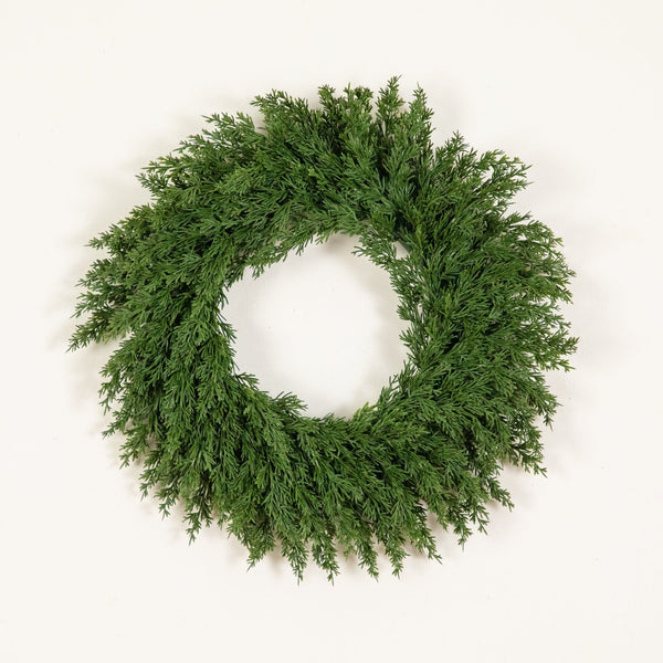 18” Artificial Real Touch Cedar Wreath