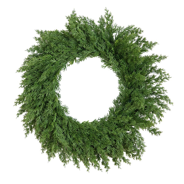 18” Artificial Real Touch Cedar Wreath