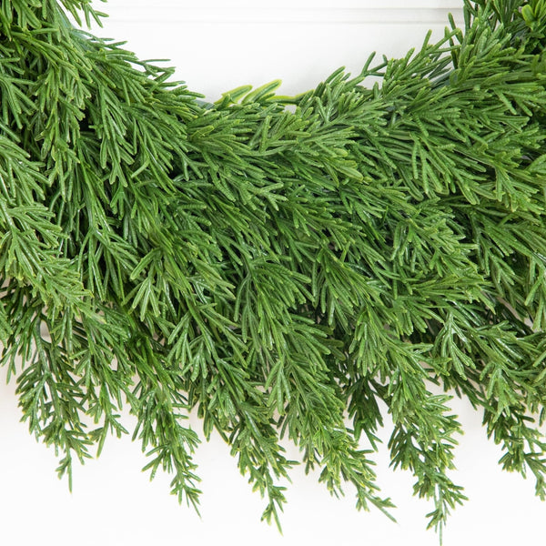 18” Artificial Real Touch Cedar Wreath