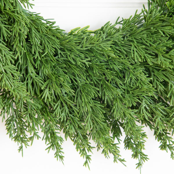 18” Artificial Real Touch Cedar Wreath
