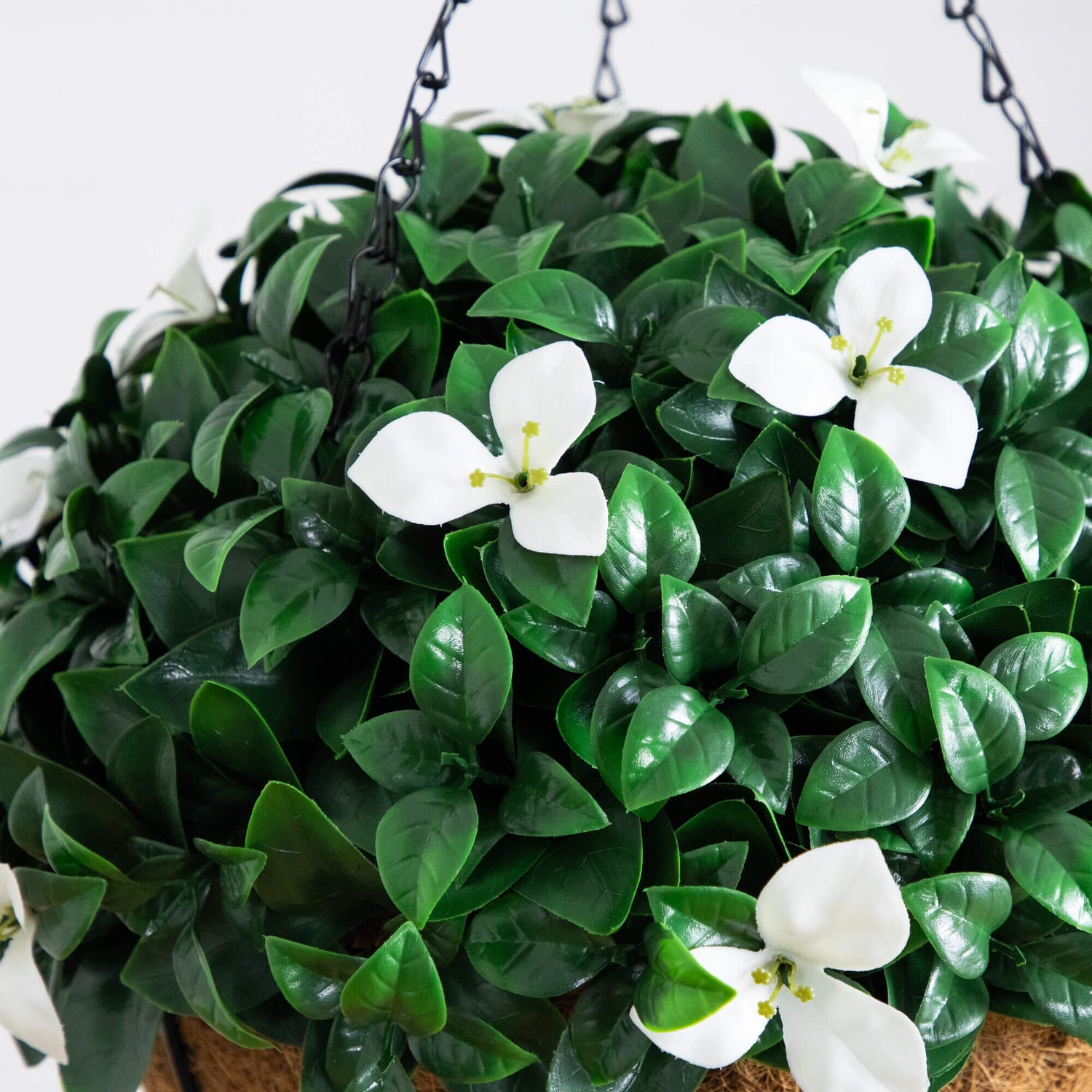 18" UV Resistant Artificial Gardenia Hanging Basket (Indoor/Outdoor)