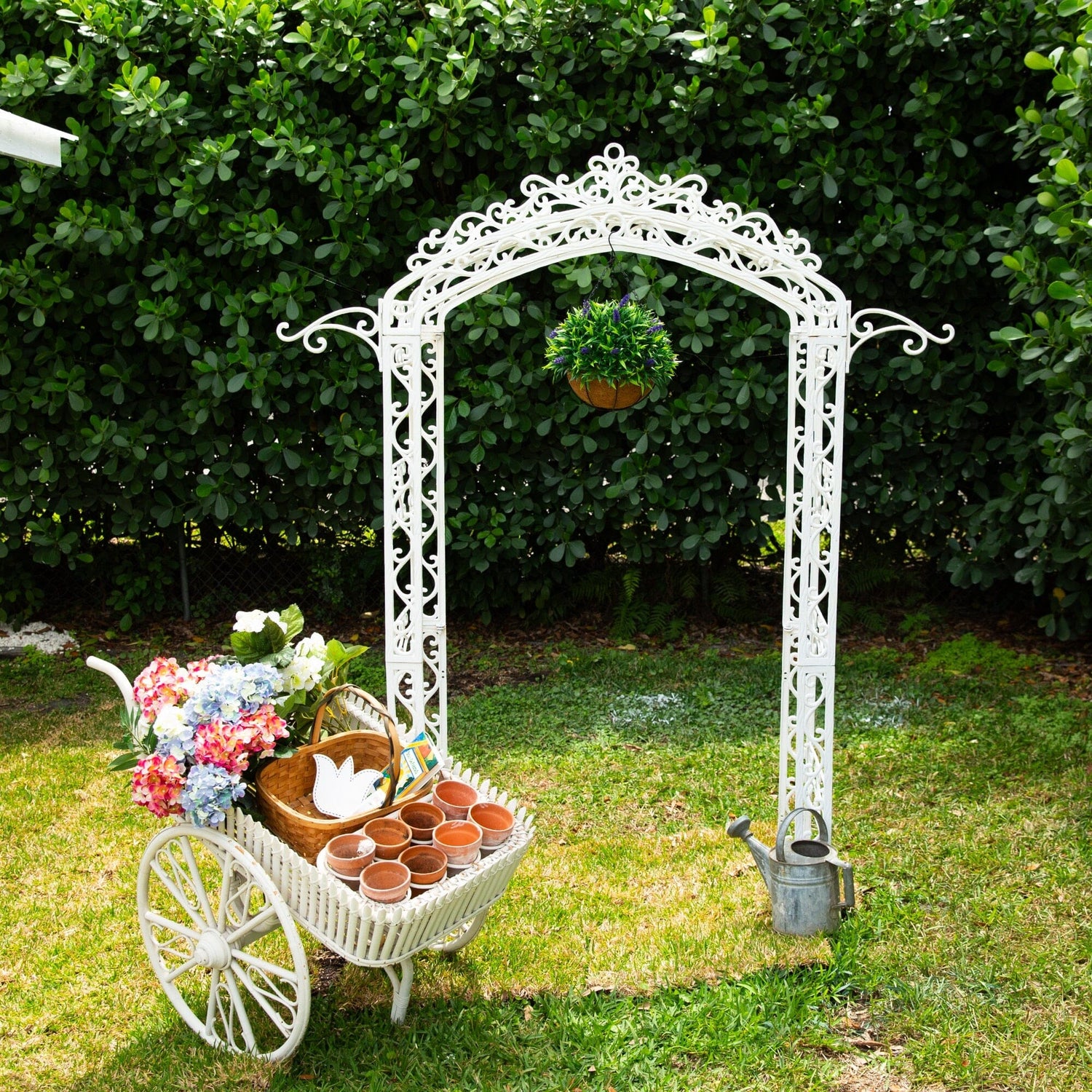 18" UV Resistant Artificial Lavender Hanging Basket (Indoor/Outdoor)
