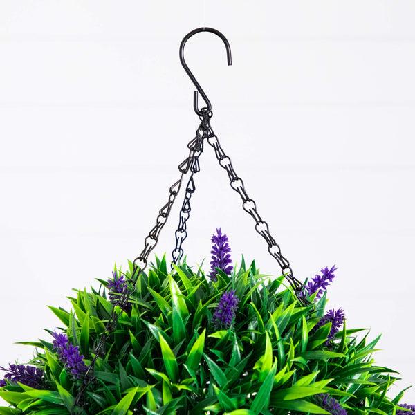 18" UV Resistant Artificial Lavender Hanging Basket (Indoor/Outdoor)