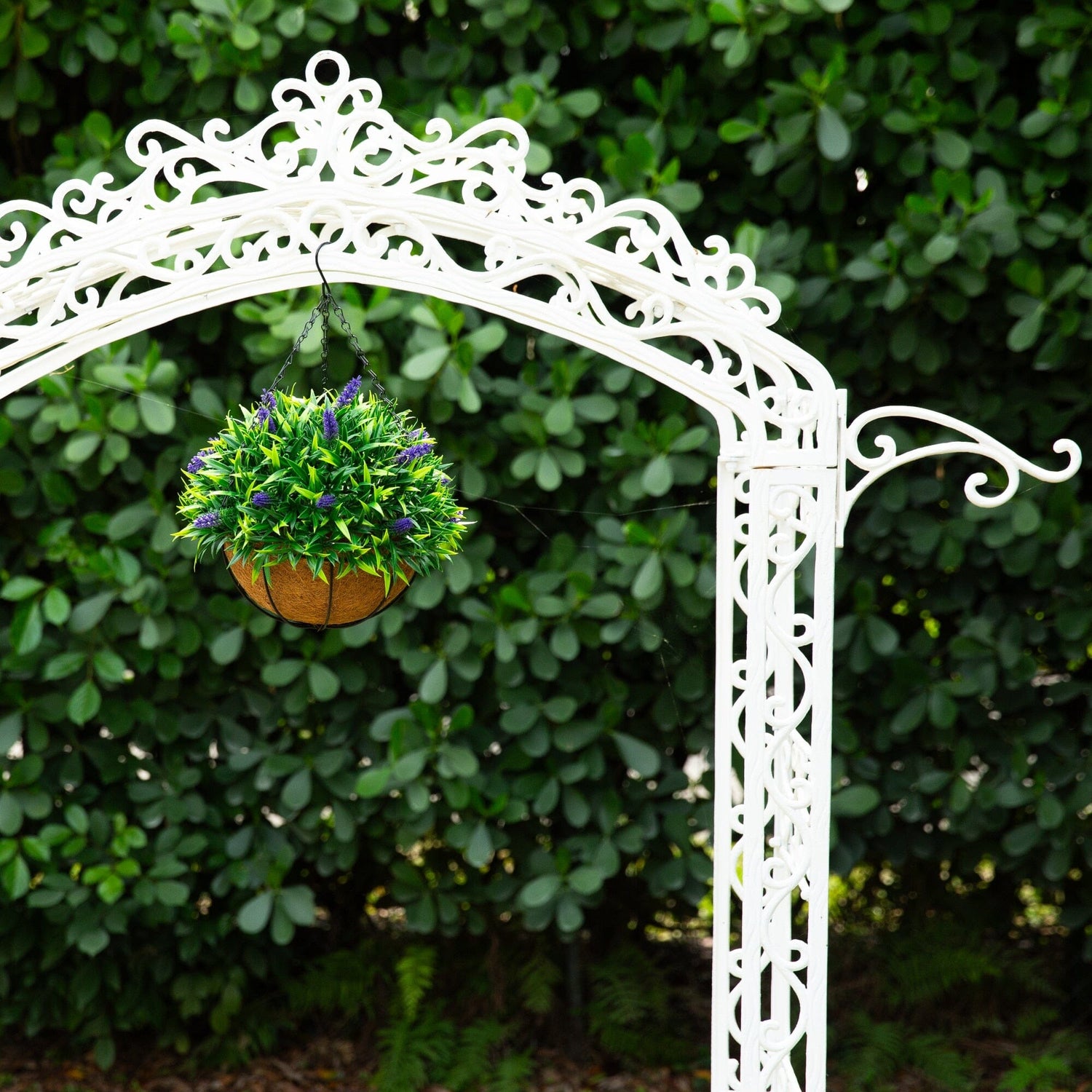 18" UV Resistant Artificial Lavender Hanging Basket (Indoor/Outdoor)