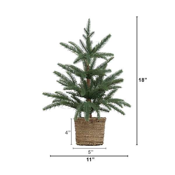 18” Pre-Lit Artificial Christmas Tree with 15 LED Lights