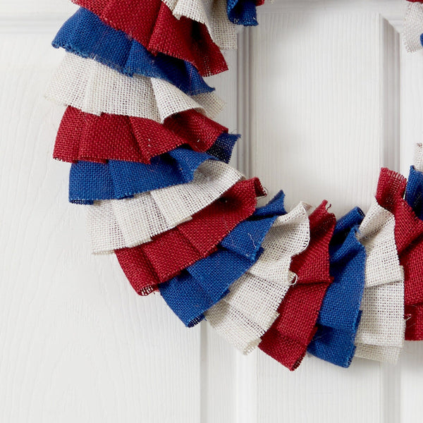 18” Red White and Blue “Americana” Burlap Wreath