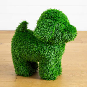 18" UV Resistant Artificial Grass Garden Plush Topiary Puppy Dog (Indoor/Outdoor)